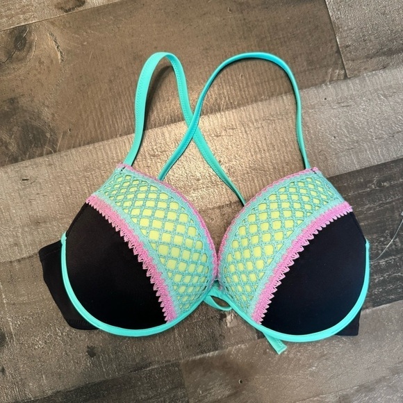 NWOT Shade & Shore Color Block Bikini Top size 38B - Picture 1 of 8